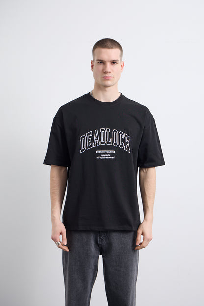 Design Studio Nakış Detaylı Siyah T-shirt
