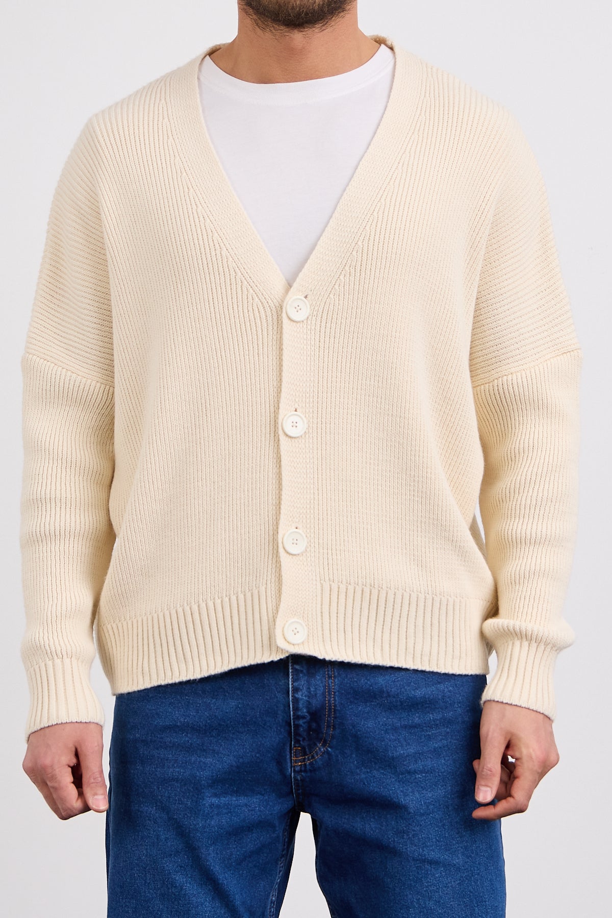 Düğmeli Hırka Krem