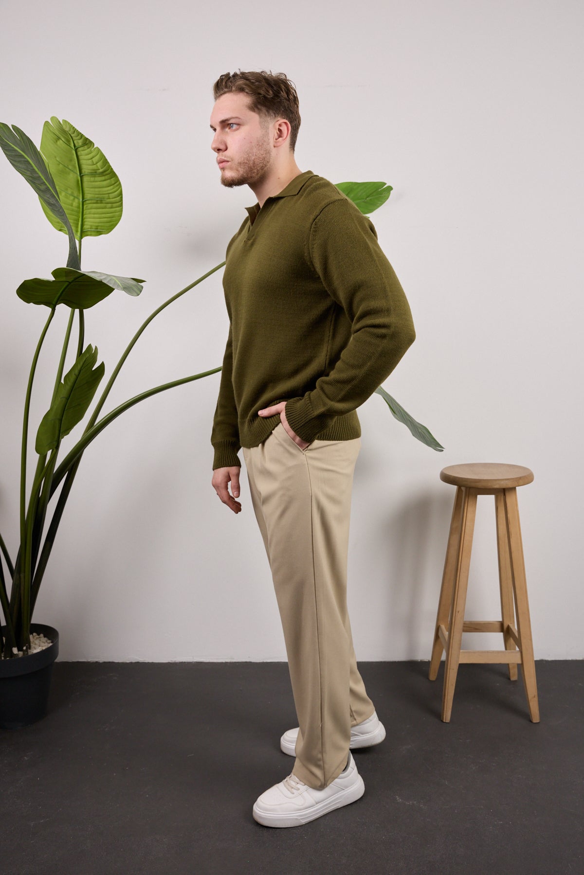 Polo Yaka Kazak Haki