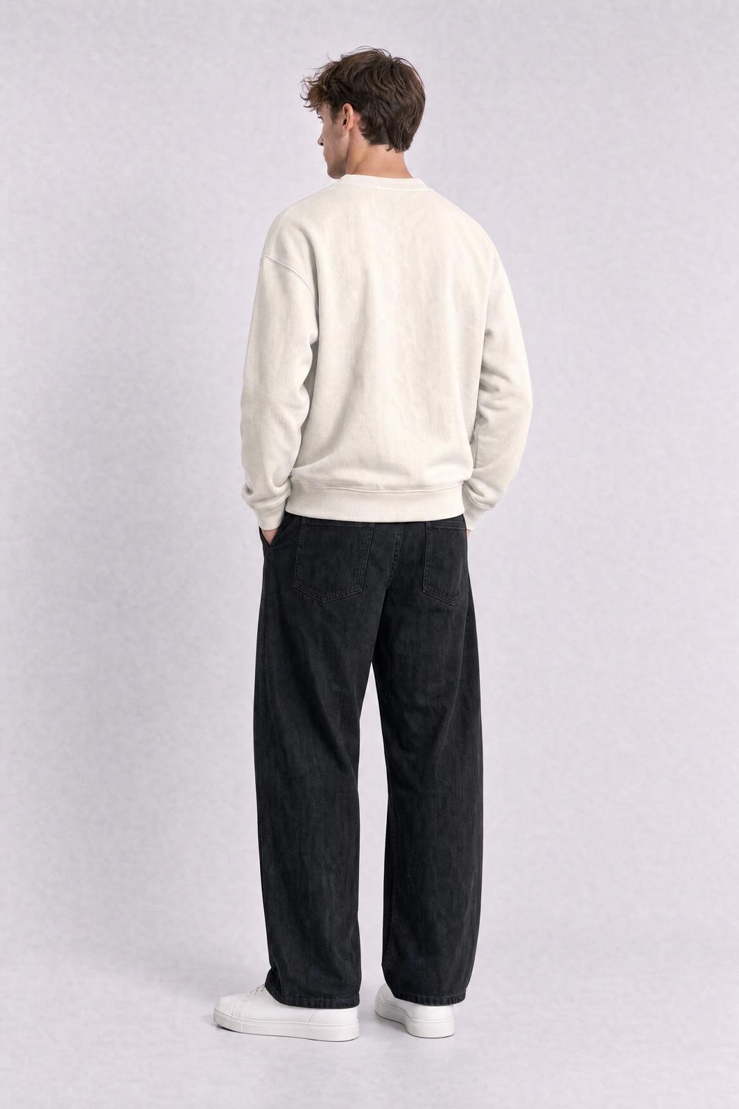 BİYE DETAYLI PARÇALI SWEAT 25K-011 KREM